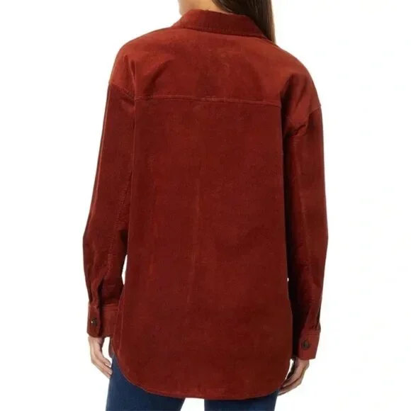 Madewell Corduroy Twill Oversized Shirt Jacket In Orange Size M NWT - Picture 5 of 15